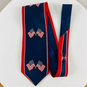 Bruno Piattelli Vintage 100% Silk Tie American Flag